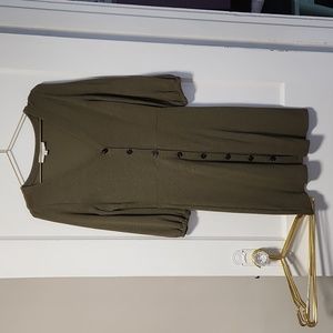 Loft Olive Green Button Up Dress